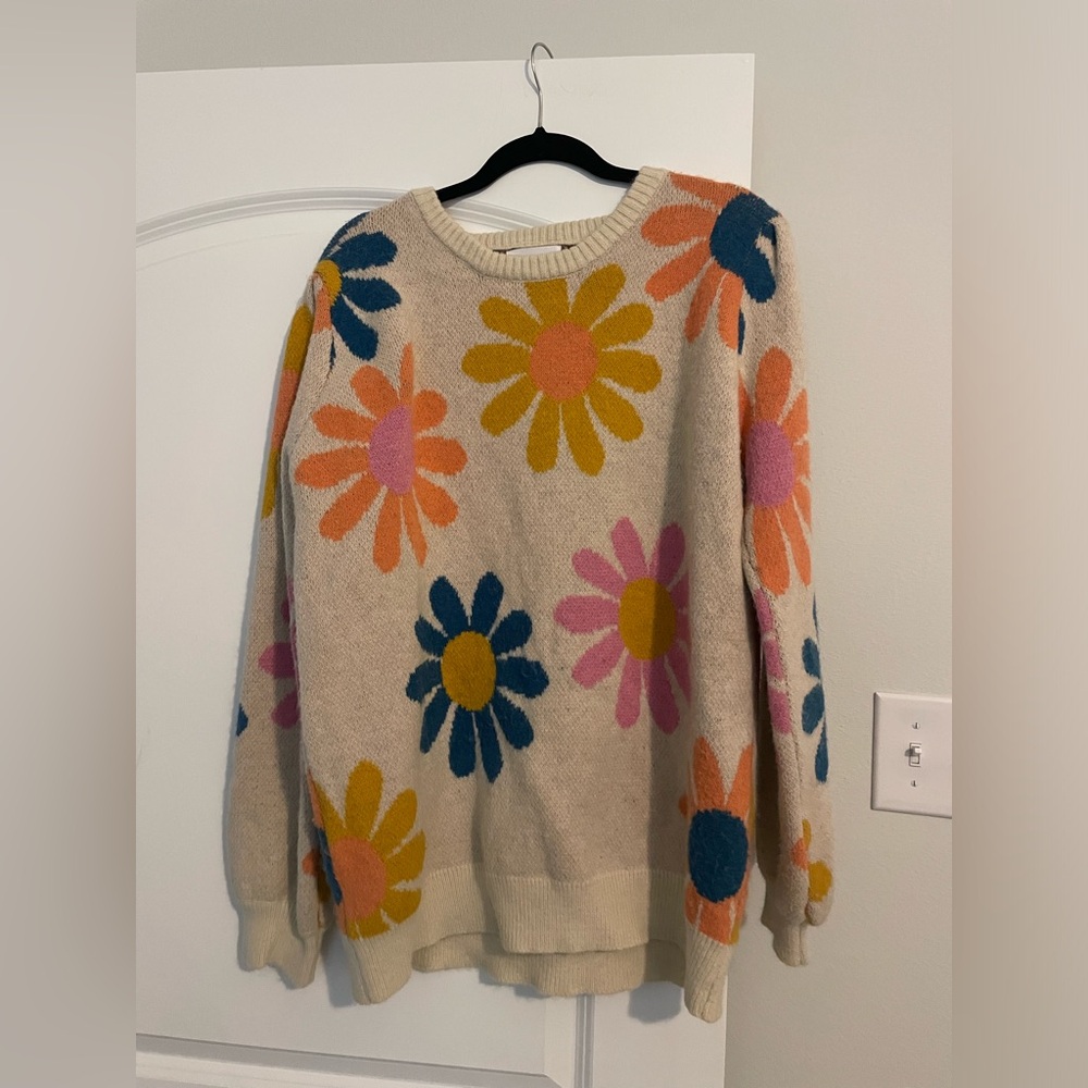 Floral Sweater size medium